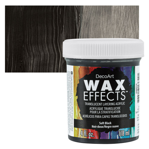 DecoArt WaxEffects Acrylic Paint 4oz-Soft Black DWE-23 - 766218136541