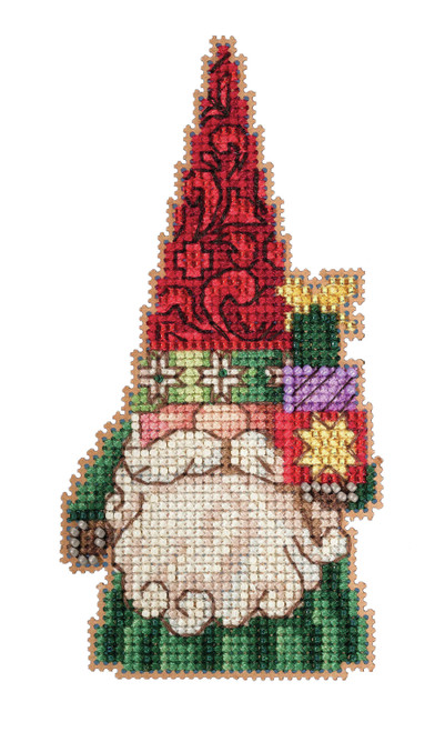 Mill Hill/Jim Shore Counted Cross Stitch Kit 2.5"X5"-Gnome Holding Gifts - JS202213 - 098063590996 Mill Hill/Jim Shore Counted Cross Stitch Kit 2.5"X5"-Gnome Holding Gifts - JS202213 - 098063590996