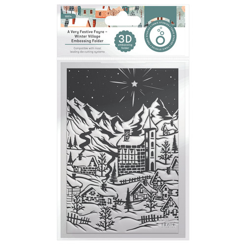 Tonic Studios 3D Embossing Folder-A Very Festive Fayre Winter Village - 5A00228Z-1G4XG - 841079155570