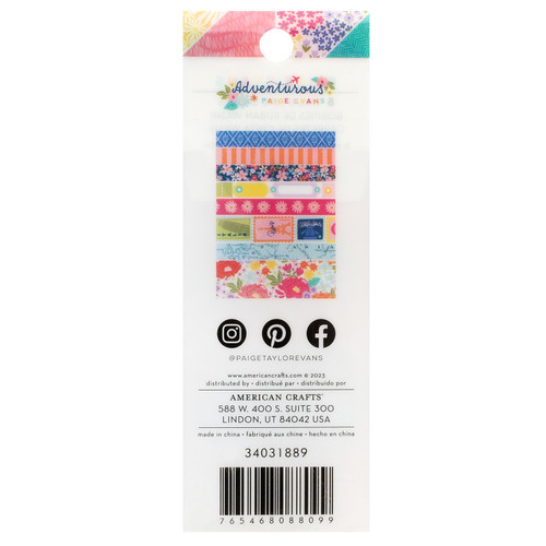 Paige Evans Adventurous Washi Tape-8/Pkg - 5A003FXM-G18SV