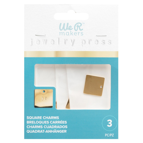 We R Makers Jewelry Press Stainless Steel Charms 3/Pkg-Square WRJCHARM-641 - 633356634157