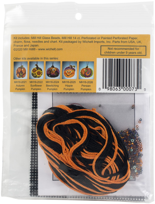 Mill Hill Counted Cross Stitch Ornament Kit 2.75"X2.75"-Glowing Pumpkin (14 Count) - MH162023 Mill Hill Counted Cross Stitch Ornament Kit 2.75"X2.75"-Glowing Pumpkin (14 Count) - MH162023