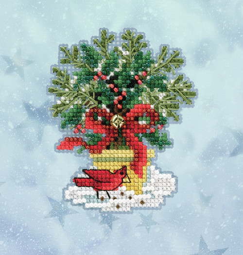 Mill Hill Counted Cross Stitch Kit 2.5"X3"-Evergreen Topiary (14 Count) MH182035 - 098063116226