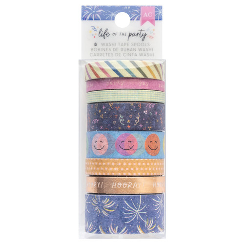 American Crafts Life Of The Party Washi Tape 8/Pkg-Gold Foil 34025835 - 765468075341