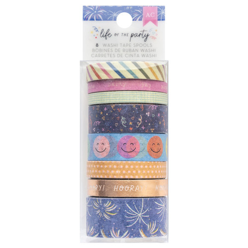 American Crafts Life Of The Party Washi Tape 8/Pkg-Gold Foil - 34025835 - 765468075341