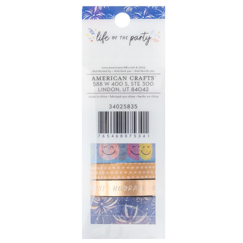American Crafts Life Of The Party Washi Tape 8/Pkg-Gold Foil - 34025835 American Crafts Life Of The Party Washi Tape 8/Pkg-Gold Foil - 34025835