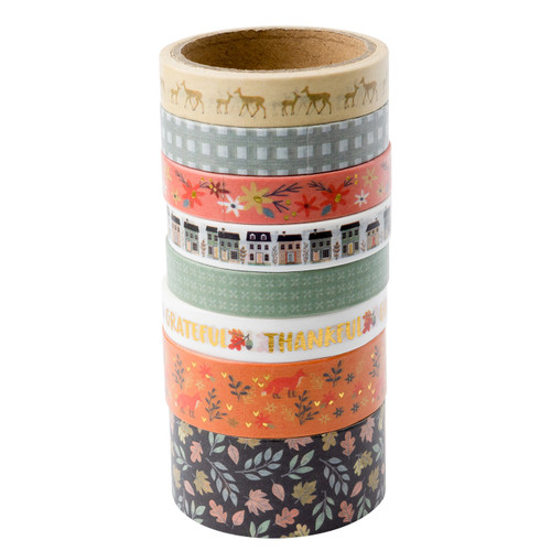 American Crafts Farmstead Harvest Washi Tape 8/Pkg-Gold Foil - ACFH4728