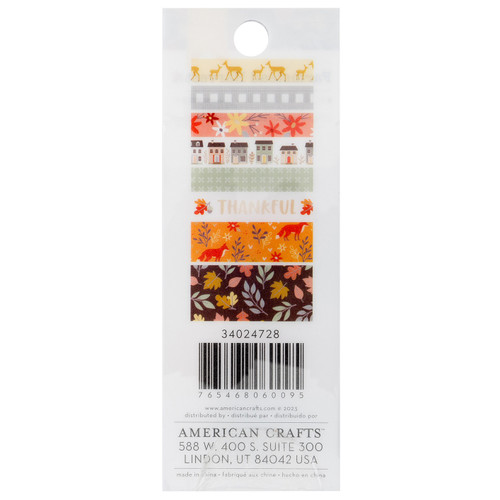 American Crafts Farmstead Harvest Washi Tape 8/Pkg-Gold Foil - ACFH4728 American Crafts Farmstead Harvest Washi Tape 8/Pkg-Gold Foil - ACFH4728