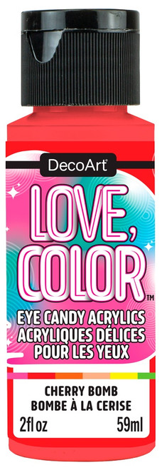 3 Pack DecoArt Love Color Eye Candy Acrylic Paint 2oz-Cherry Bomb 5A0024LY-1G7YK - 766218151773