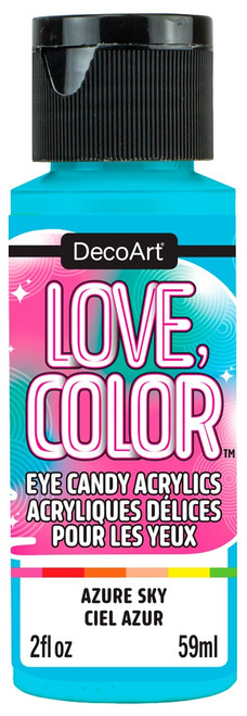 3 Pack DecoArt Love Color Eye Candy Acrylic Paint 2oz-Azure Sky 5A0024LY-1G7YP - 766218151834