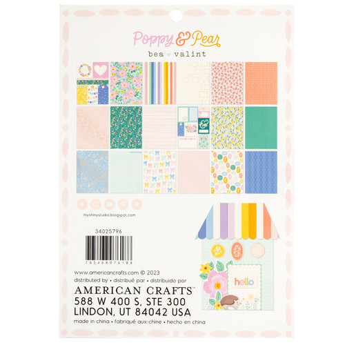 American Crafts Single-Sided Paper Pad 6"X8" 36/Pkg-Poppy And Pear - 34025796