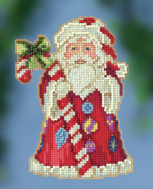 Mill Hill/Jim Shore Counted Cross Stitch Kit 3.75"X5"-Candy Cane Santa - JS202016 - 098063590903