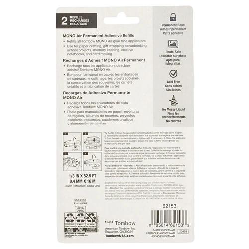 Tombow MONO Air Touch Refill 2/Pkg-1/3"X630" - 62153