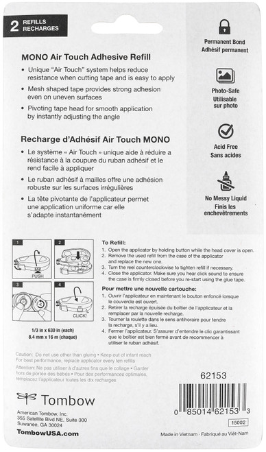 Tombow MONO Air Touch Refill 2/Pkg-1/3"X630" - 62153 Tombow MONO Air Touch Refill 2/Pkg-1/3"X630" - 62153