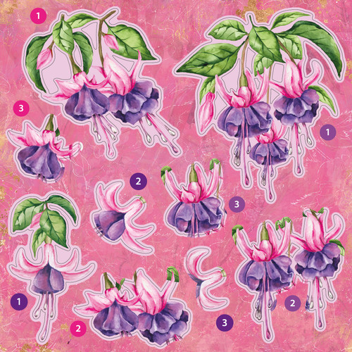 Nature's Garden Fabulous Fuchsia Decoupage Pad 6"X6"AFFDPAD6