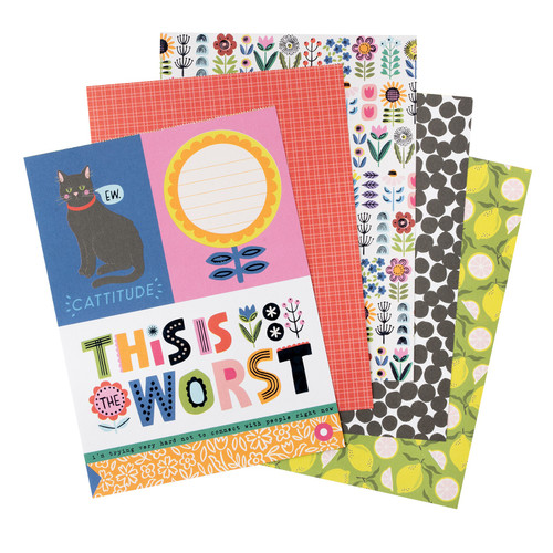 Amerian Crafts Double-Sided Paper Pad 6"X8" 36/Pkg-Black Foil, Whatevs 34030585