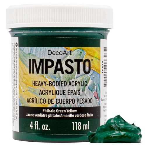 Decoart Impasto Paint 4oz-Phthalo Green Yellow DTP-14 - 766218136169