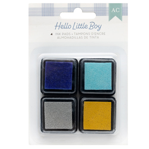 American Crafts Hello Little Boy Ink Pads-4/Pkg - 34030025 - 765468061023