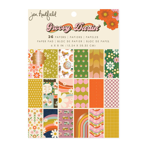 Jen Hadfield Groovy Darlin' Single-Sided Paper Pad 6"X8"-36 Sheets - A500264G-G18YK - 765468087498 Jen Hadfield Groovy Darlin' Single-Sided Paper Pad 6"X8"-36 Sheets - A500264G-G18YK - 765468087498