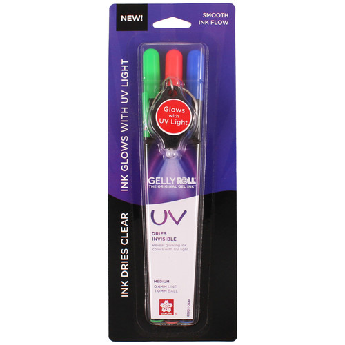 Sakura Gelly Roll UV Pens 3/Pkg-Assorted Colors - 5A002429-1G7CJ - 053482508090