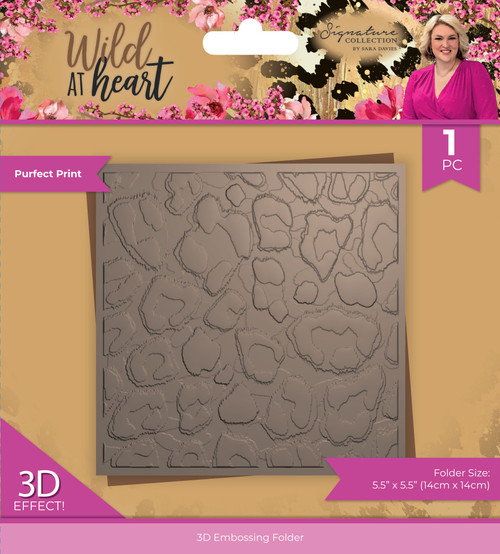 Sara Signature 3D Embossing Folder 5.5"X5.5"-Purfect Print, Wild At Heart - 3DEF5PUP - 195094102492