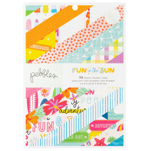 Pebbles Single-Sided Paper Pad 6"X8" 36/Pkg-Holographic Foil, Fun In The Sun - 34030653 - 765468084787