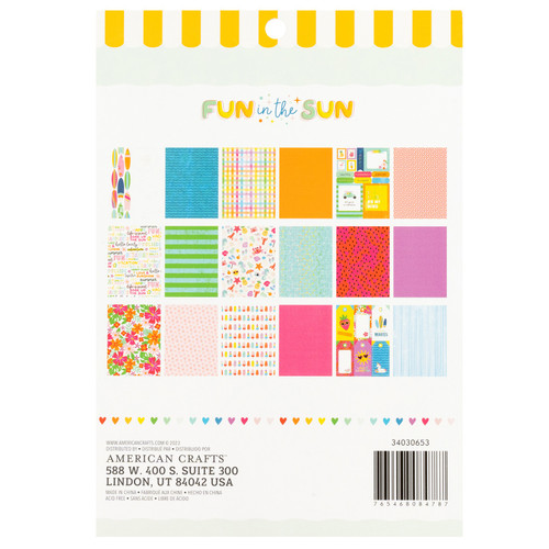 Pebbles Double-Sided Paper Pad 6"X8" 48/Pkg-Holographic Foil, Fun In The Sun 34030653