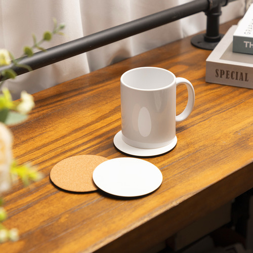 Craft Express Round Coaster-White, 3.5", 4 pack - 5A0021R8-1G4NG