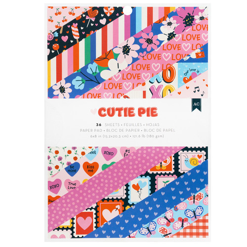 American Crafts Paper Pad 6"X8" 36/Pkg-Cutie Pie 34027436 - 765468061764