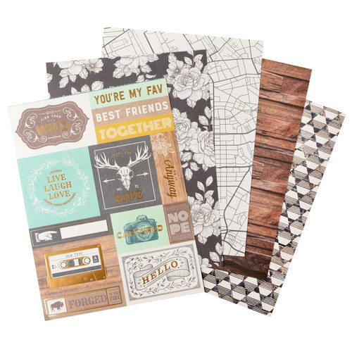 Amerian Crafts Single-Sided Paper Pad 6"X8" 36/Pkg-Gold Foil, Cedar House - 34030338