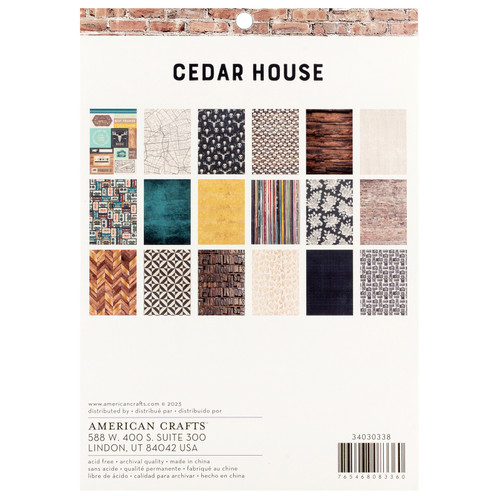 Amerian Crafts Double-Sided Paper Pad 6"X8" 36/Pkg-Gold Foil, Cedar House - 34030338