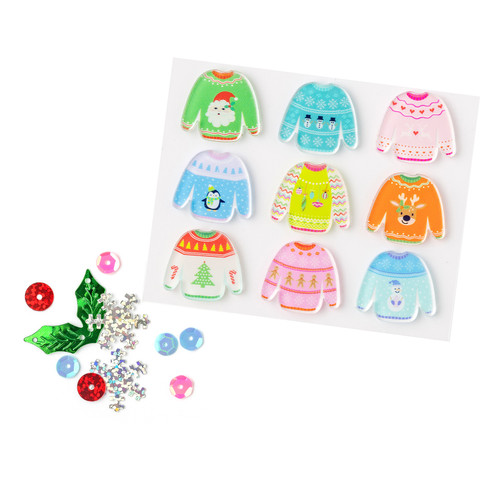 Paige Evans Sugarplum Wishes Acrylic Set 9/Pkg-W/Sequins - PE022000