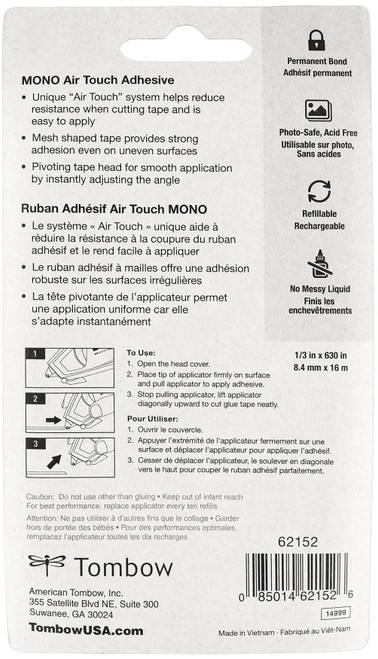 Tombow MONO Air Touch Applicator-1/3"X630" - 62152 Tombow MONO Air Touch Applicator-1/3"X630" - 62152