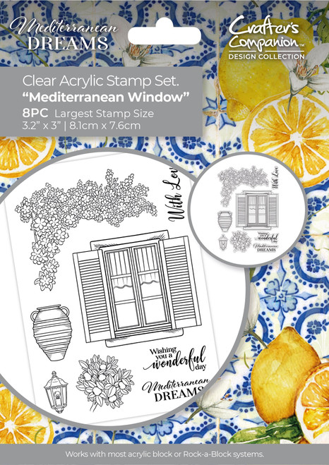 Crafter's Companion Mediterranean Dreams Stamp-Mediterranean Window - MEDMEDWI - 195094089519