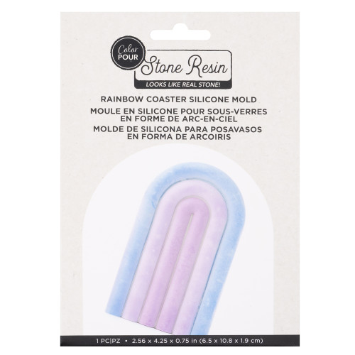 American Crafts Color Pour Stone Resin Silicone Mold-Rainbow Coaster - 34024947 - 765468061351
