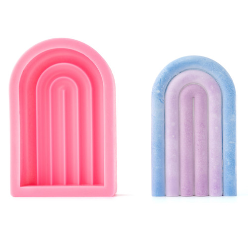 American Crafts Color Pour Stone Resin Silicone Mold-Rainbow Coaster - 34024947 - 765468061351