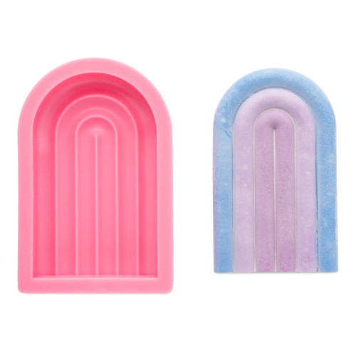 American Crafts Color Pour Stone Resin Silicone Mold-Rainbow Coaster - 34024947