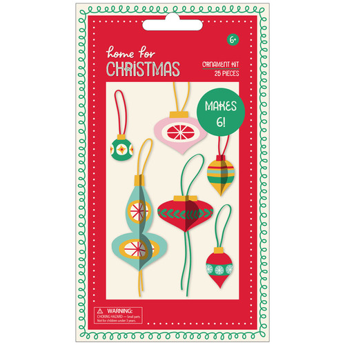 3 Pack American Crafts Home For Christmas Ornament Kit-Traditional, Makes 4 34022984 - 765468028705