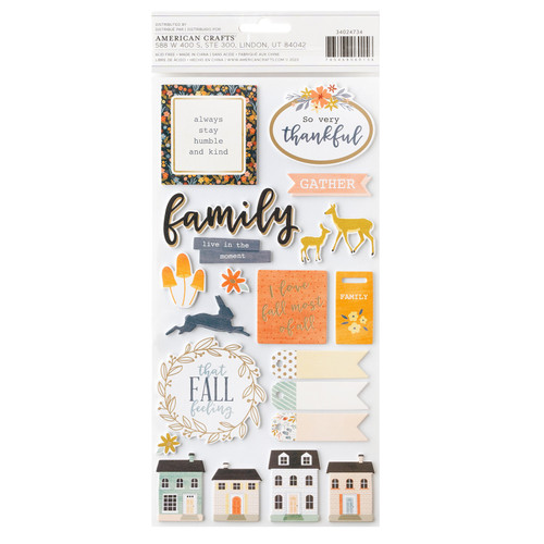 American Crafts Farmstead Harvest Thickers Stickers 46/Pkg-Phrase - Gold Foil Puffy - ACFH4734 American Crafts Farmstead Harvest Thickers Stickers 46/Pkg-Phrase - Gold Foil Puffy - ACFH4734