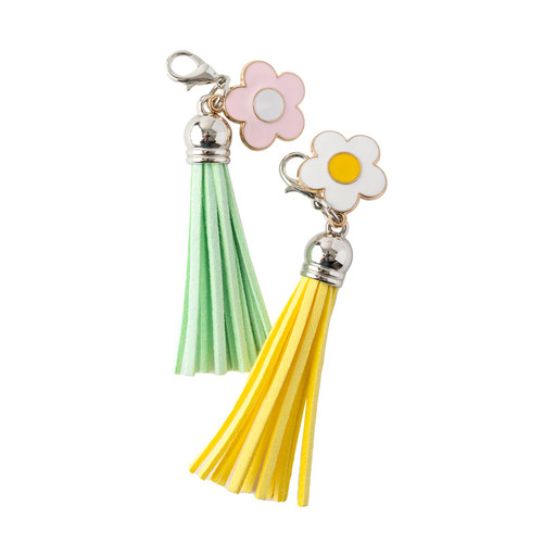 Jen Hadfield Flower Child Enamel Charm Tassels-4/Pkg - JH014159