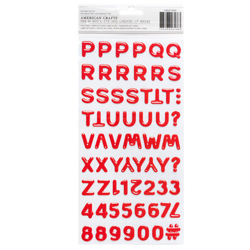 American Crafts Cutie Pie Thickers Stickers 97/Pkg-Glossy Puffy Alphabet - 34027445
