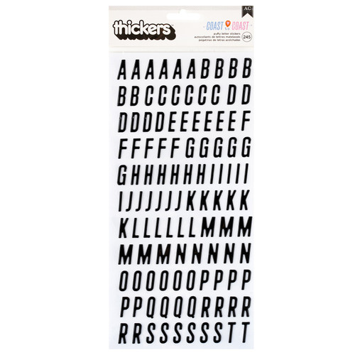 American Crafts Coast-to-Coast Thickers Stickers 245/Pkg-Alpha - 34025930 - 765468076607