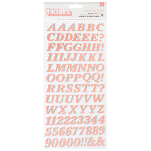 American Crafts Hello Little Girl Thickers Stickers 216/Pkg-Alpha - 34030043 - 765468060934