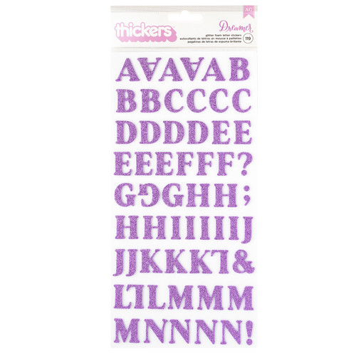 American Crafts Dreamer Thickers Stickers 119/Pkg-Alpha, Glitter - 34025906 - 765468076850