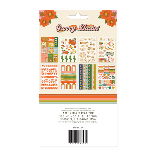 Jen Hadfield Groovy Darlin' Sticker Book-8 Sheets - A500264H-G18YB Jen Hadfield Groovy Darlin' Sticker Book-8 Sheets - A500264H-G18YB