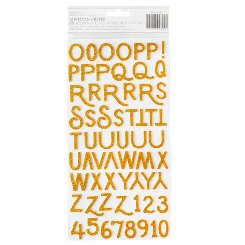 American Crafts April And Ivy Thickers Stickers 141/Pkg-Alpha, Gold Glitter - 34025587 American Crafts April And Ivy Thickers Stickers 141/Pkg-Alpha, Gold Glitter - 34025587