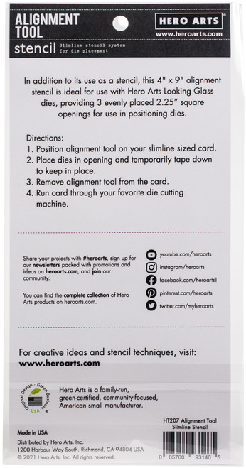 2 Pack - Hero Arts Alignment Tool Stencil-Slimline - HT207 2 Pack - Hero Arts Alignment Tool Stencil-Slimline - HT207