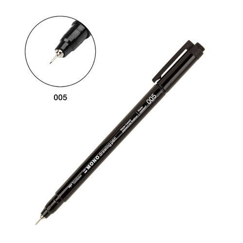 Tombow MONO Drawing Pens 0.5mm 2/Pkg-Black - 5A00232N-1G654
