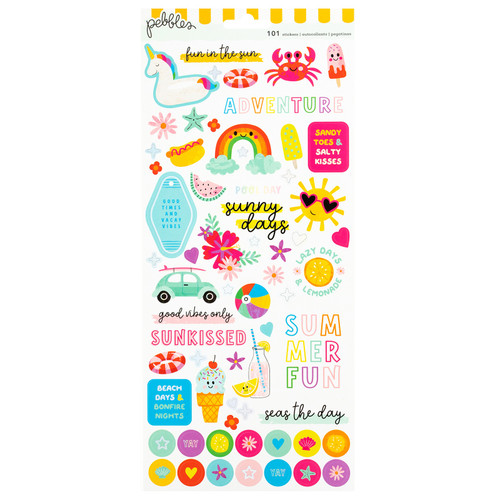 Pebbles Fun In The Sun Cardstock Stickers 6"X12"-Holographic Foil - 34030656 - 765468084817
