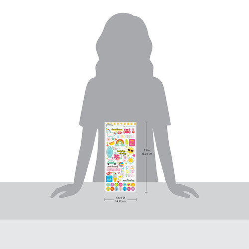 Pebbles Fun In The Sun Cardstock Stickers 6"X12"-Holographic Foil - 34030656 Pebbles Fun In The Sun Cardstock Stickers 6"X12"-Holographic Foil - 34030656